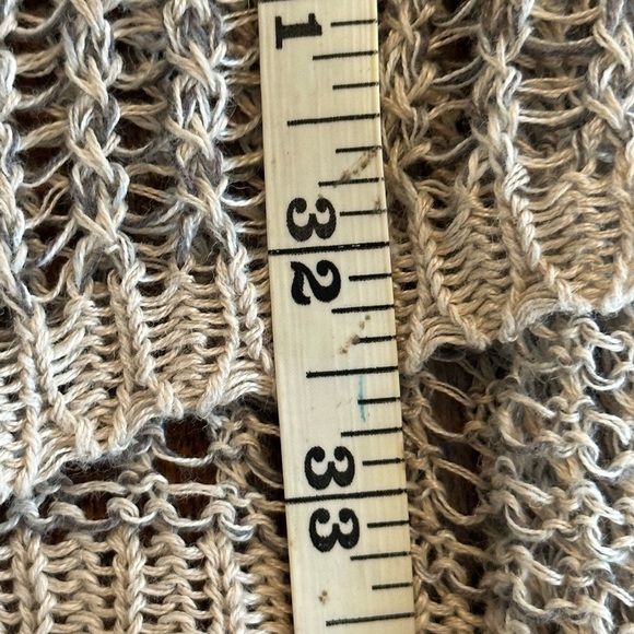 Eileen Fisher | 100% Linen Open Stitch Longline Drape Front Cardigan - Picture 8 of 8